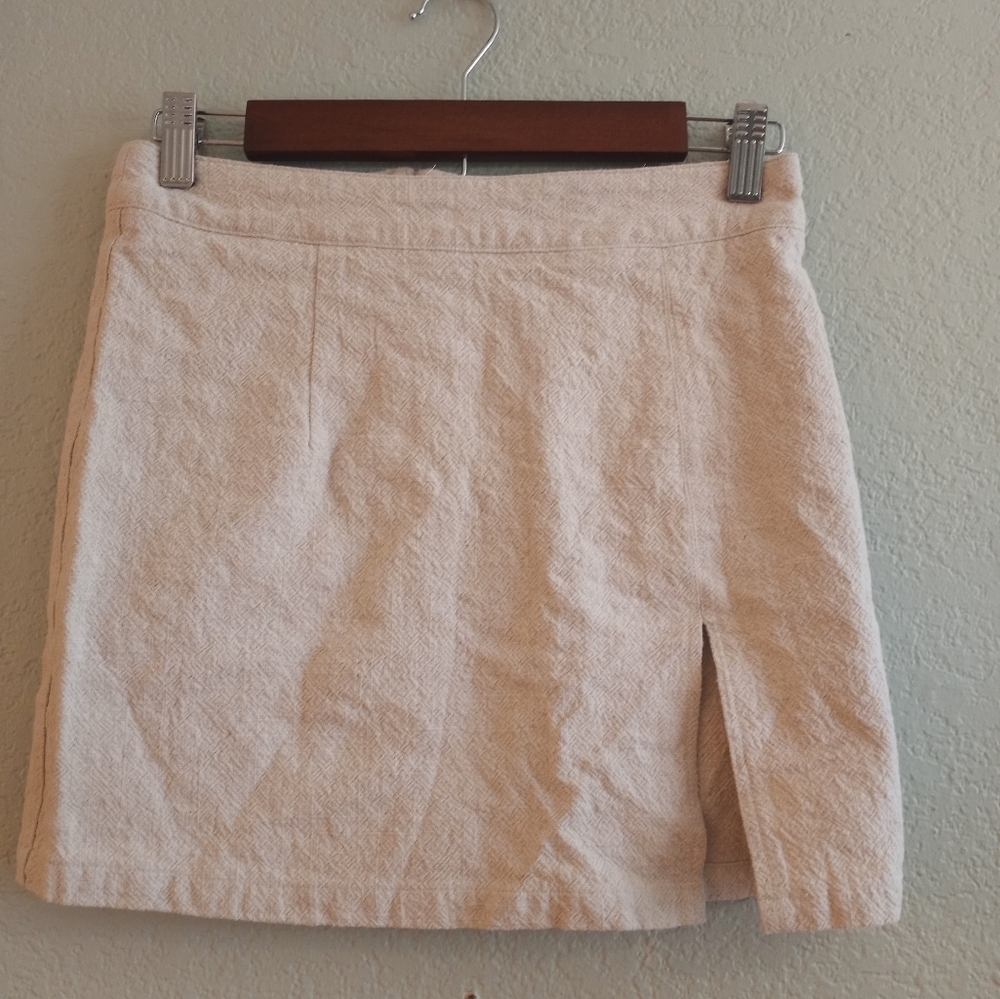 Lionness Linen Cotton Blend Casual Bohemian Pale Wheat Coquette Girl Mini